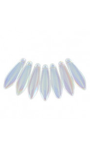 Czech Glass Daggers beads 5x16mm Crystal ab 00030-28701